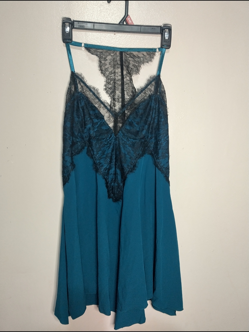 Soma Teal Blue Chemise with Black Lace